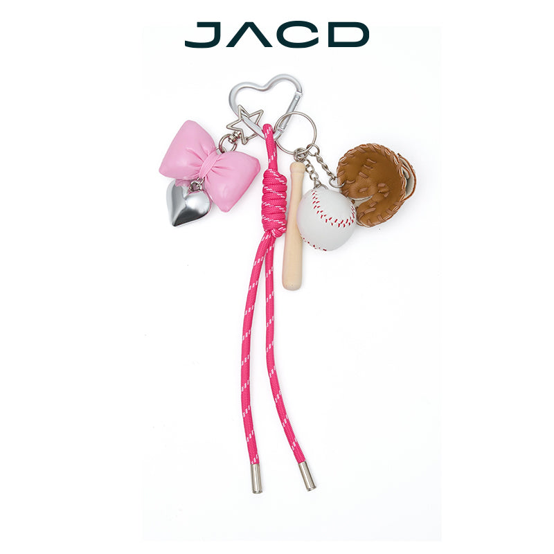 JACD 2025 New Wish Bow Baseball Keychain – Stylish Bag Charm & Keyring Accessory
