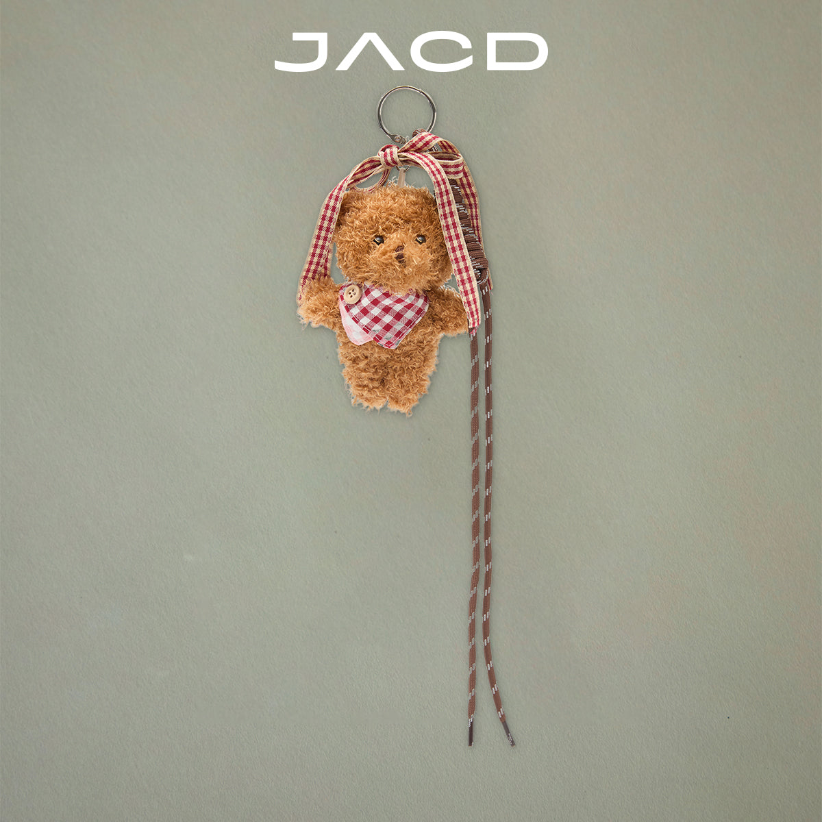 JACD Original Red Plaid Bear Keychain Pendant - Cute 2025 New Collection for Bags, Purses & Accessories