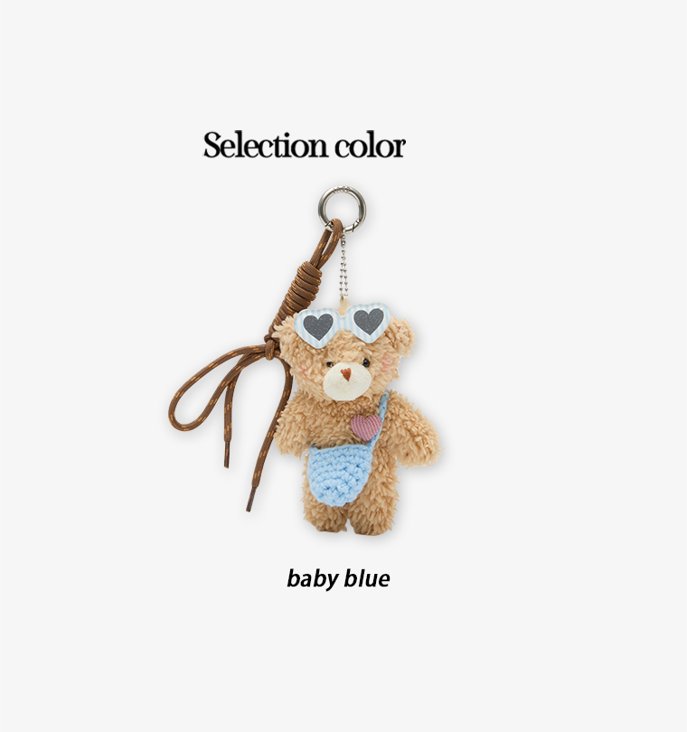 JACD Original Blush Bear Keychain – 2025 Plush Teddy Bag Charm & Cute Key Pendant for Women