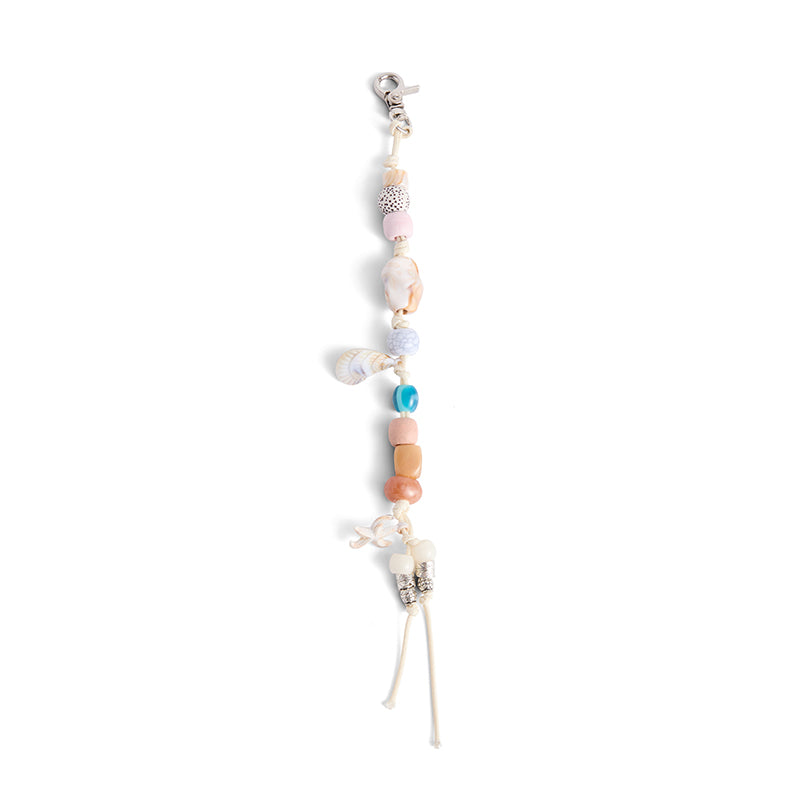 JACD Handmade 'Treasure Island' Stone & Shell Beaded Keychain/Bracelet – Unique Beach-Inspired Charm