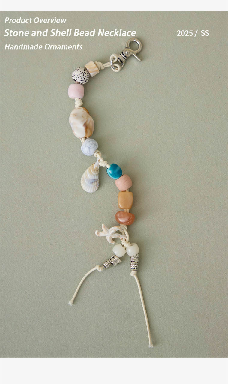 JACD Handmade 'Treasure Island' Stone & Shell Beaded Keychain/Bracelet – Unique Beach-Inspired Charm