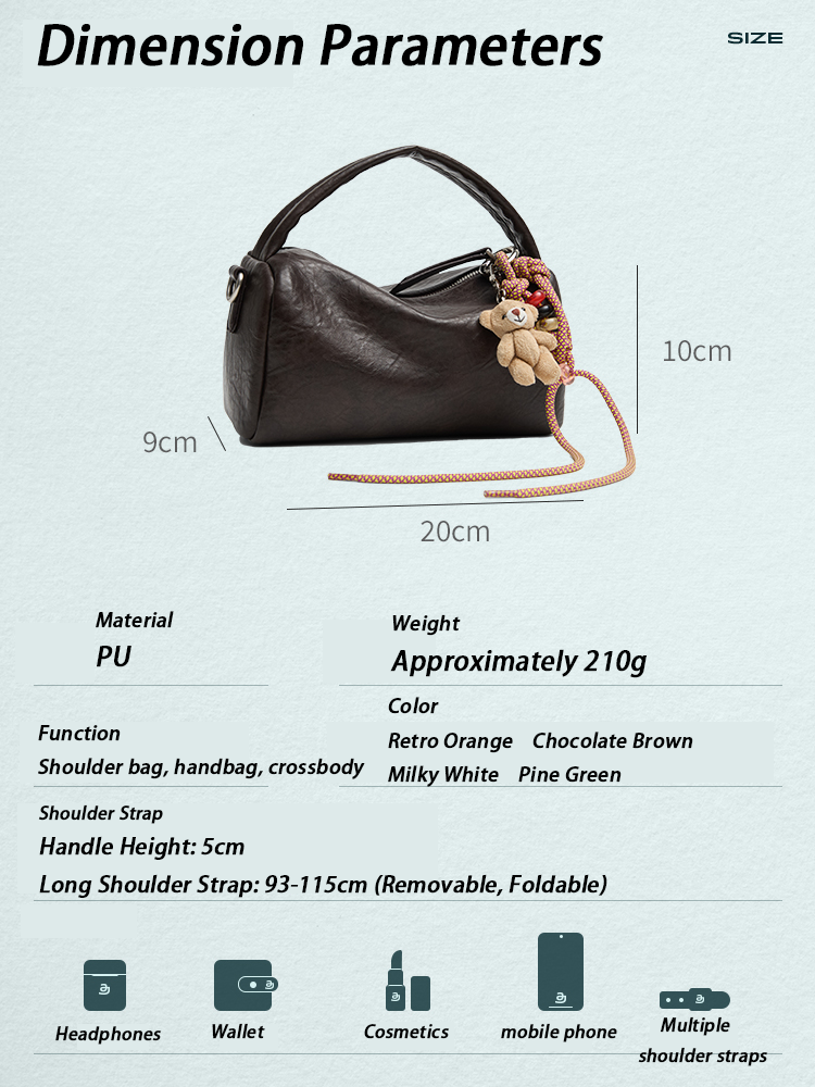 JACD Fall 2025 Small Boston Bag – Minimalist Pillow Shape, Shoulder & Crossbody Option