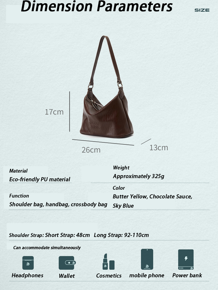 JACD Brown Hobo Tote Bag – Large Capacity Shoulder & Crossbody Bag for Women | Fall/Winter Style