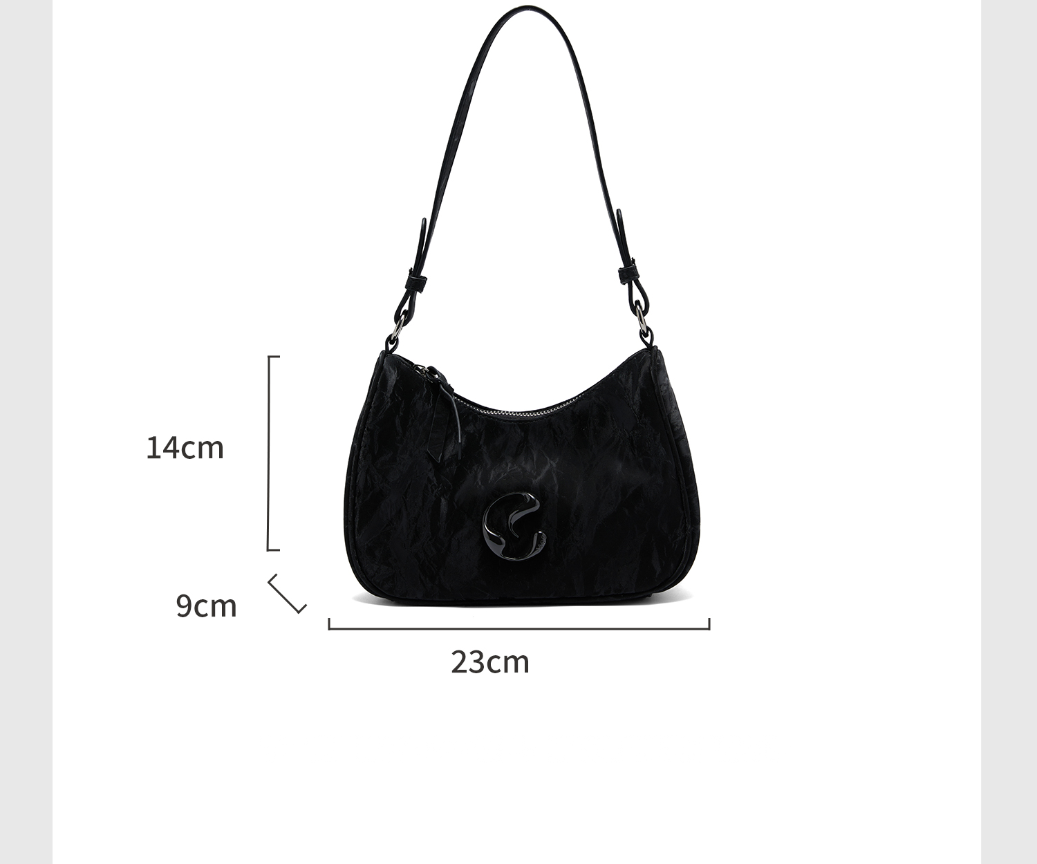 JACD Minimalist Black Shoulder Bag – 2025 Designer Underarm & Crossbody Purse for Women