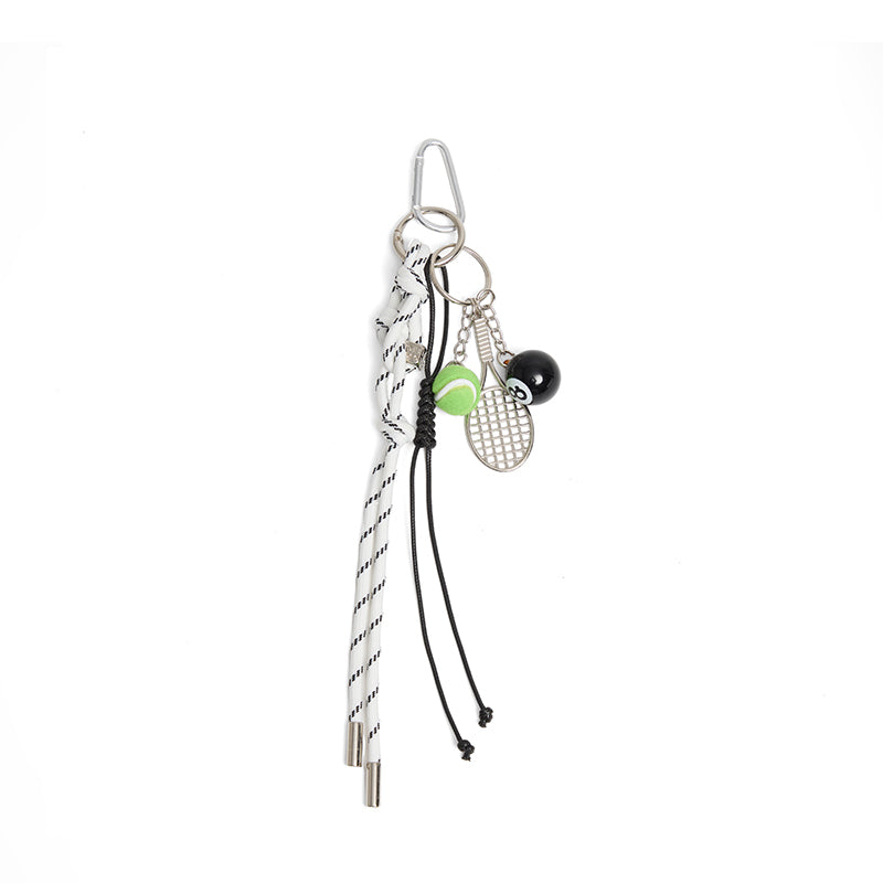 JACD Handmade Tennis Keychain - Miu Series Braided Rope, DIY Bag Charm, Elegant Racket Pendant Accessory
