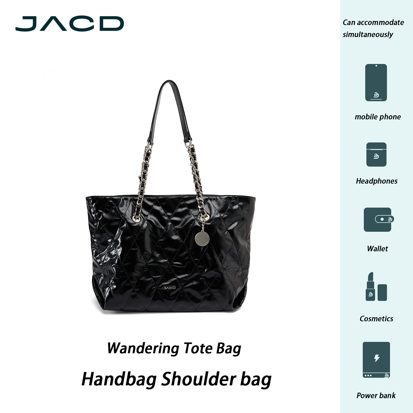 JACD Quiet Utility Tote – Chain Strap Design with Purpose & Polish
