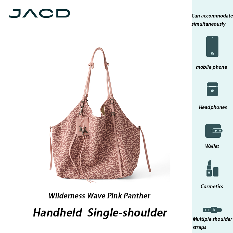 JACD Pink Panther Tote – Vibrant Leopard Print & Roomy Design for Everyday Use