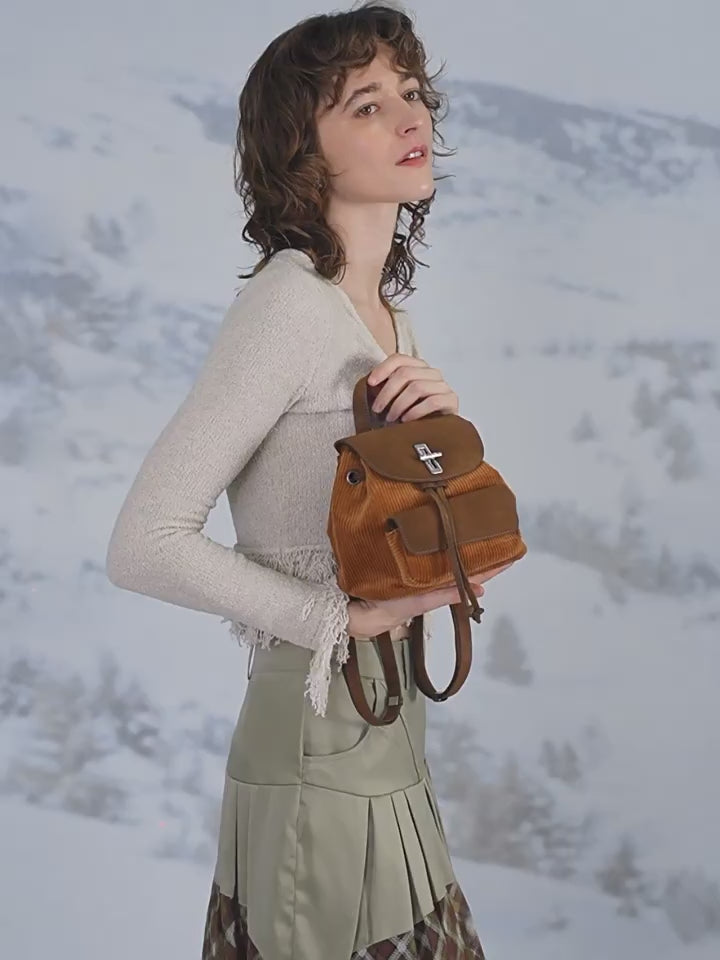 Load video: JACD Exclusive Corduroy Daypack – Soft, Stylish, and Unexpectedly Different