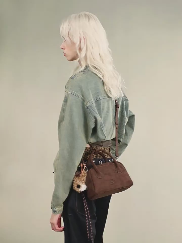 Load video: Vintage Boston Bowling Bag – 2025 Retro-Inspired Top Handle & Crossbody Purse