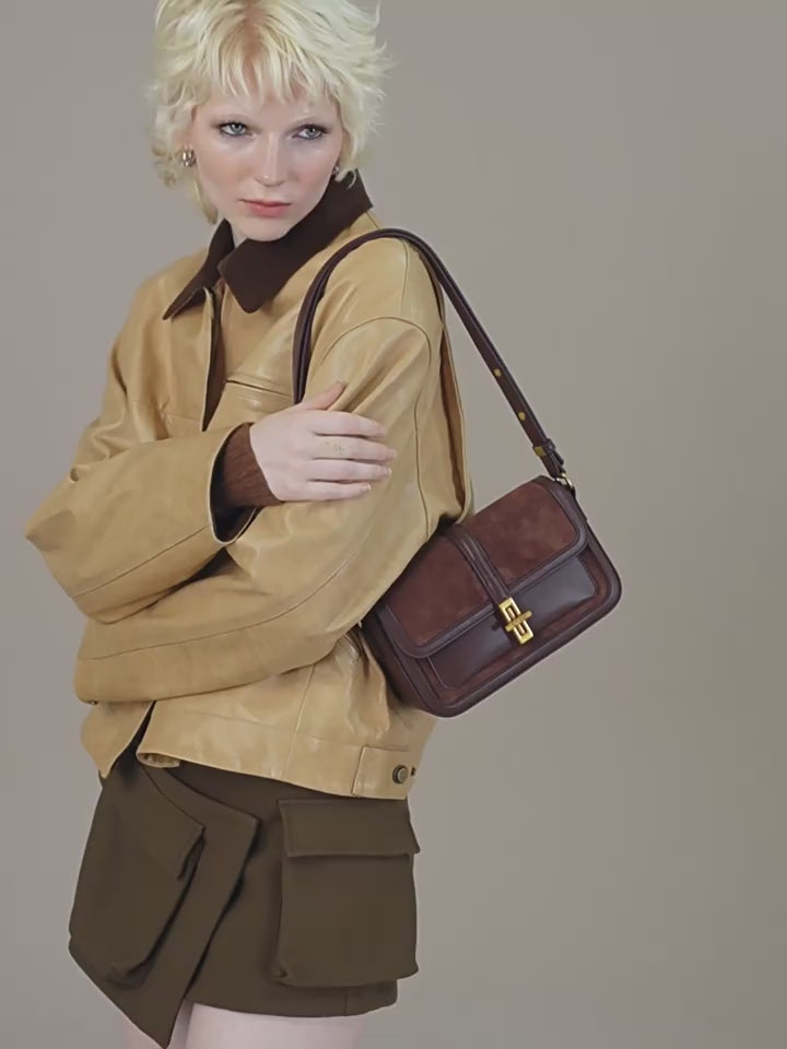 Load video: JACD Suede Leather Mini Box Bag – Vintage Yadan Style Crossbody & Shoulder Bag for Women