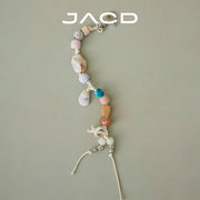 JACD Handmade 'Treasure Island' Stone & Shell Beaded Keychain/Bracelet – Unique Beach-Inspired Charm