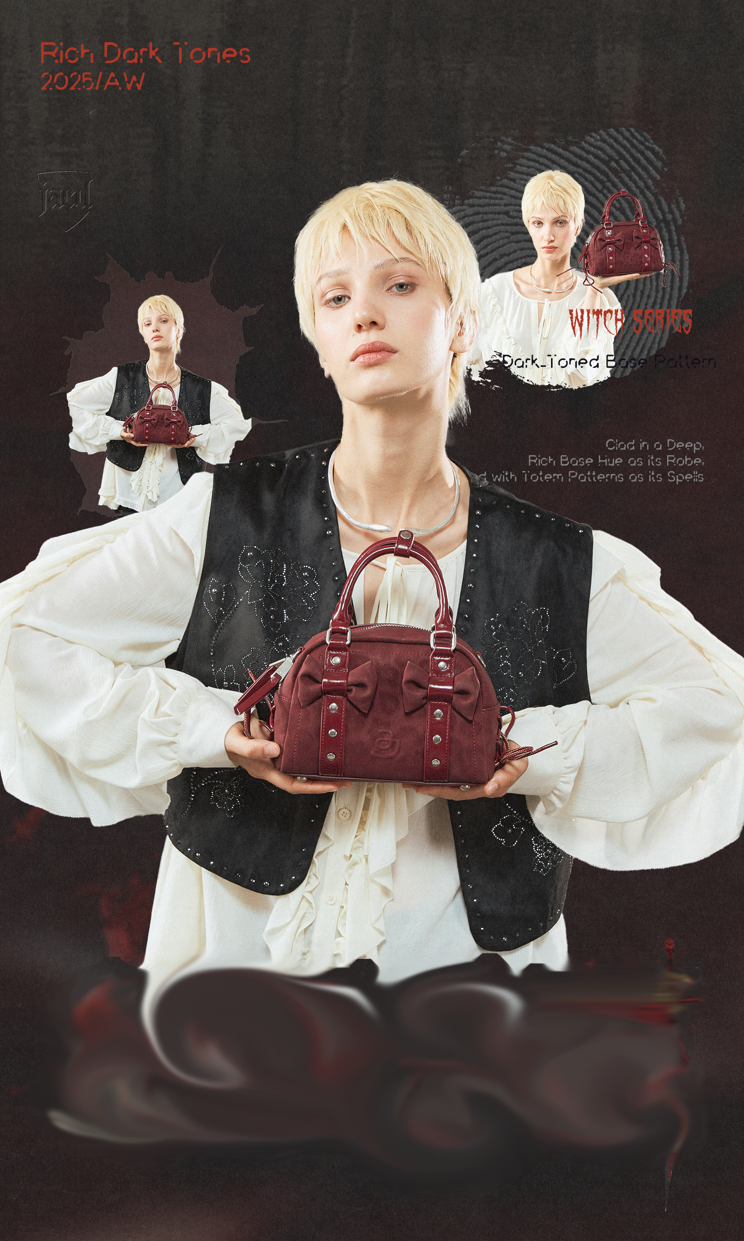 JACD Vintage Boston Witch Bowler Bag – Retro Shoulder & Crossbody Bag with Bow Detail | 2025 New Arrival