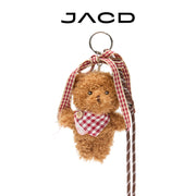 JACD Original Red Plaid Bear Keychain Pendant - Cute 2025 New Collection for Bags, Purses & Accessories