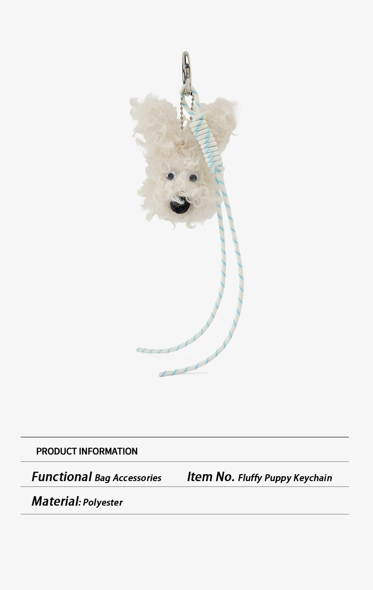 JACD Fluffy Pup Bag Charm – 2025 New Plush Keychain, Adorable Dog Plush Toy Accessory for Women