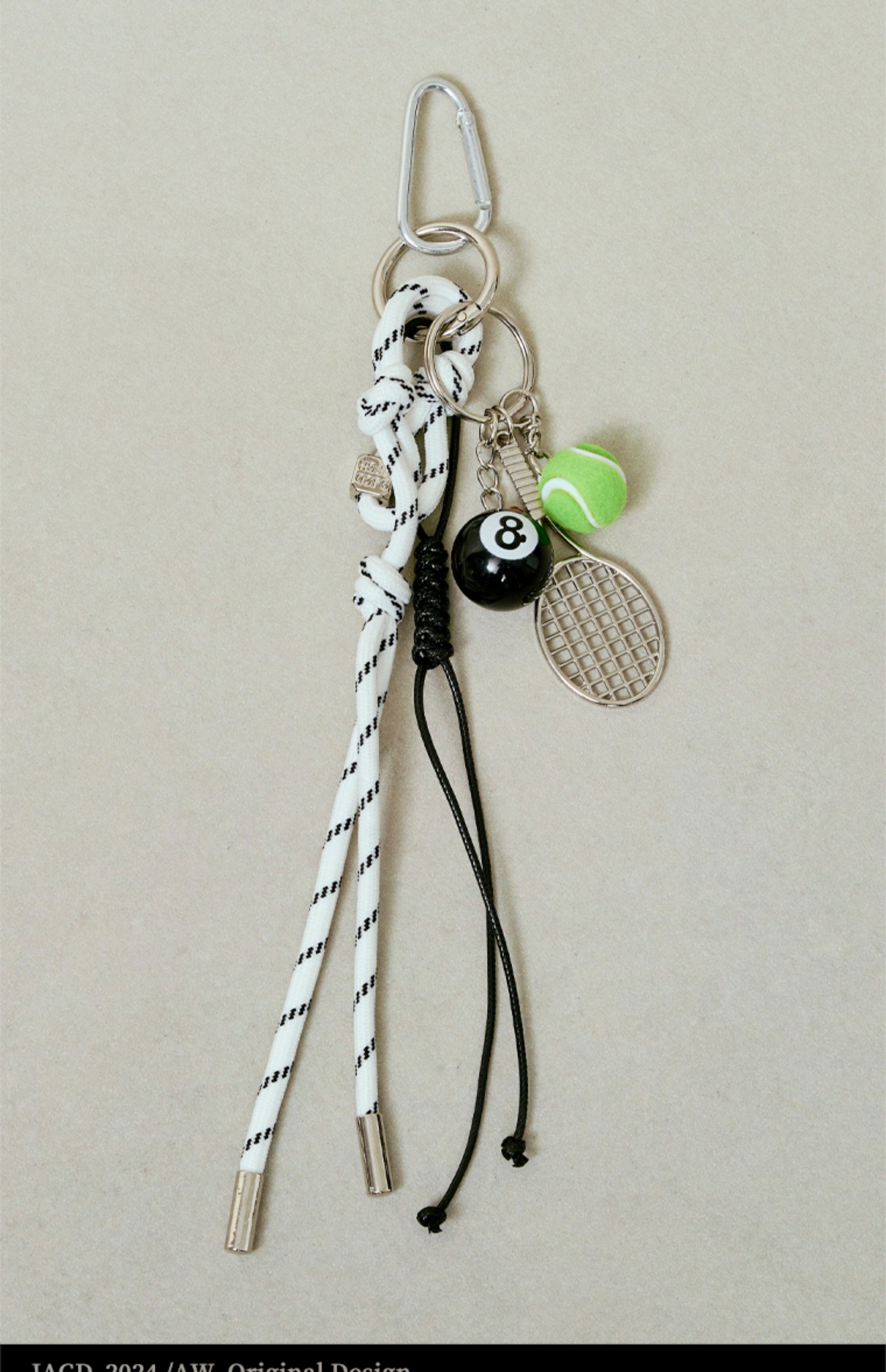 JACD Handmade Tennis Keychain - Miu Series Braided Rope, DIY Bag Charm, Elegant Racket Pendant Accessory