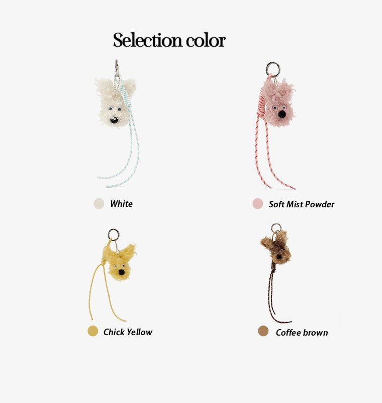 JACD Fluffy Pup Bag Charm – 2025 New Plush Keychain, Adorable Dog Plush Toy Accessory for Women