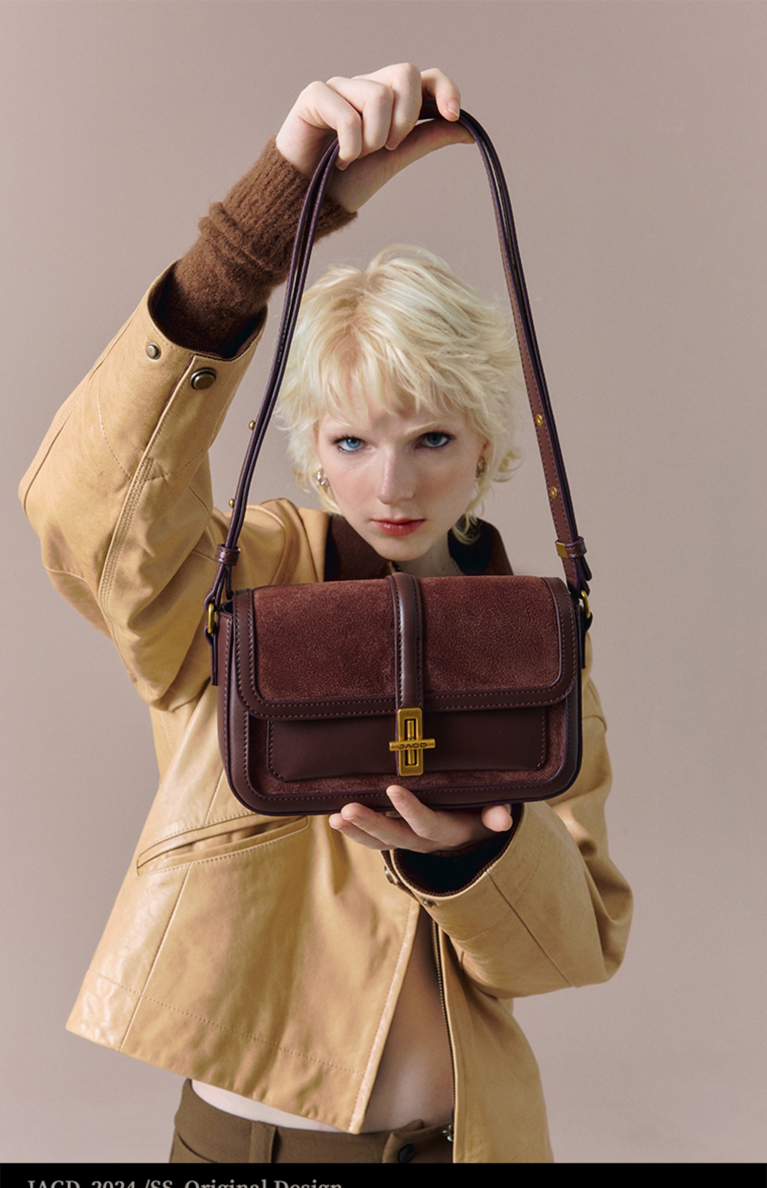 JACD Suede Leather Mini Box Bag – Vintage Yadan Style Crossbody & Shoulder Bag for Women