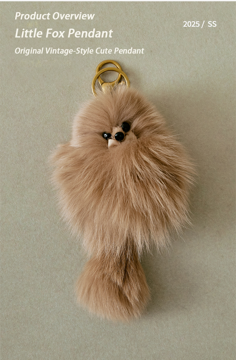 JACD Cute Fox Plush Bag Charm – 2025 New Keychain Pendant, Adorable Stuffed Animal Accessory for Women