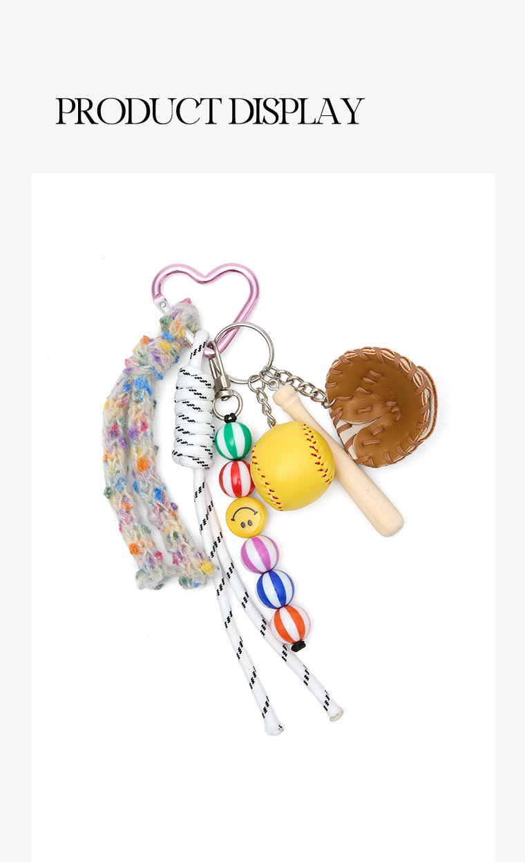 JACD Handmade Dopamine Watermelon Baseball Keychain – 2025 New Trendy Bag Pendant & Accessory