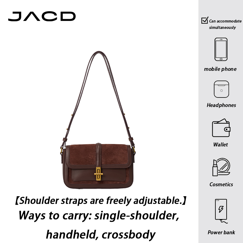 JACD Suede Leather Mini Box Bag – Vintage Yadan Style Crossbody & Shoulder Bag for Women