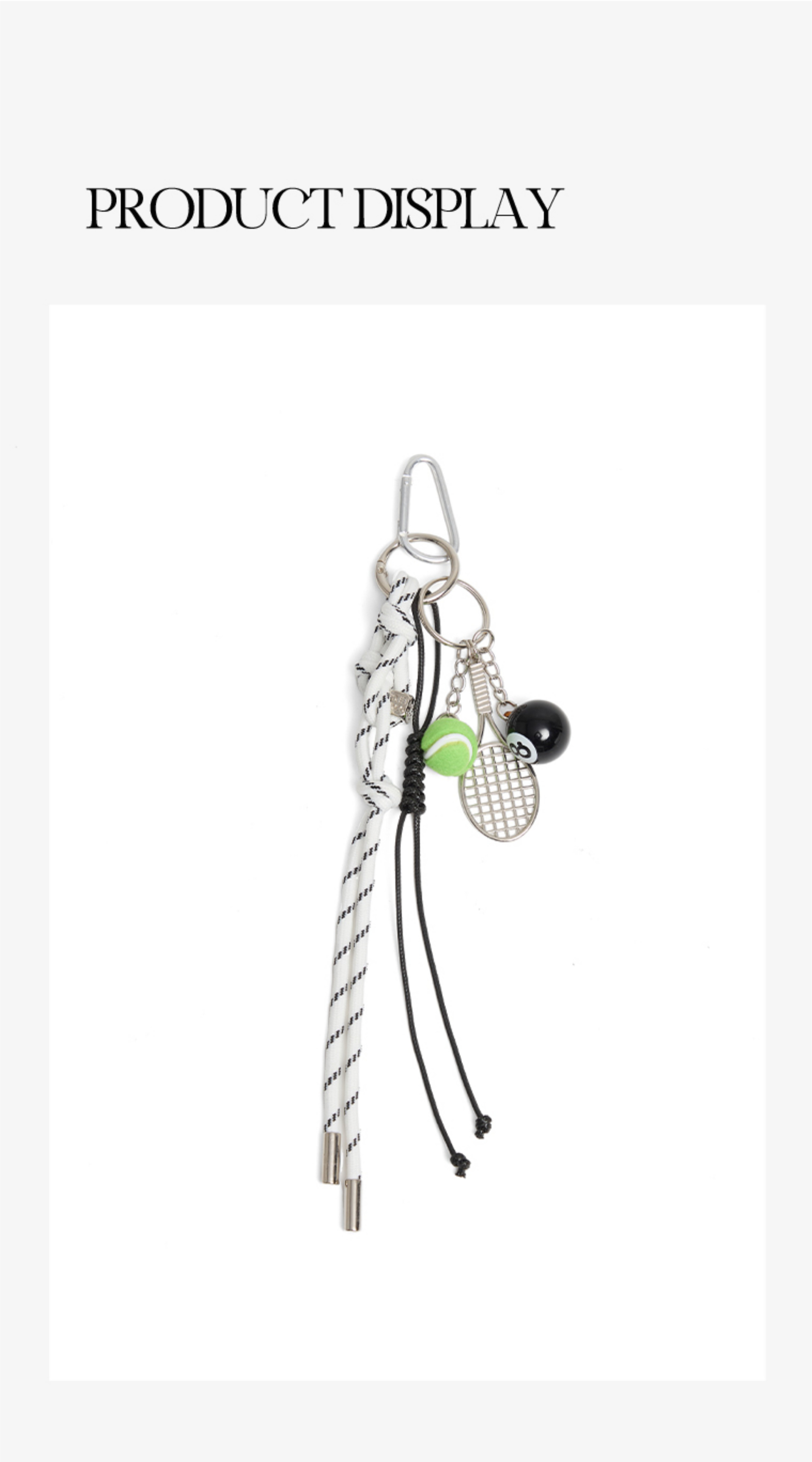 JACD Handmade Tennis Keychain - Miu Series Braided Rope, DIY Bag Charm, Elegant Racket Pendant Accessory