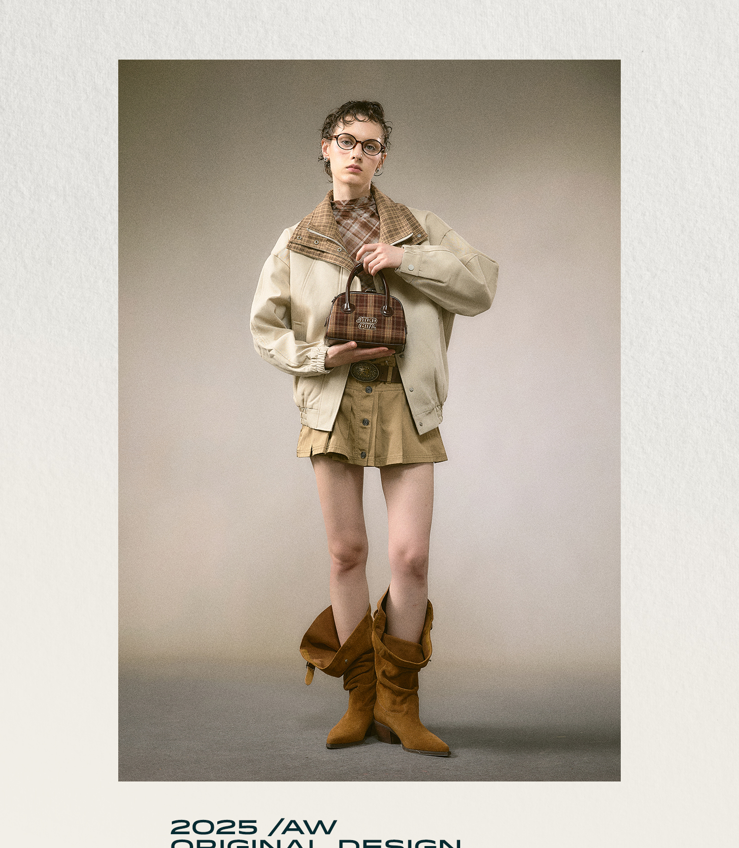 JACD Retro Chic Bowling Bag – Classic Plaid Boston Pillow Bag for Women