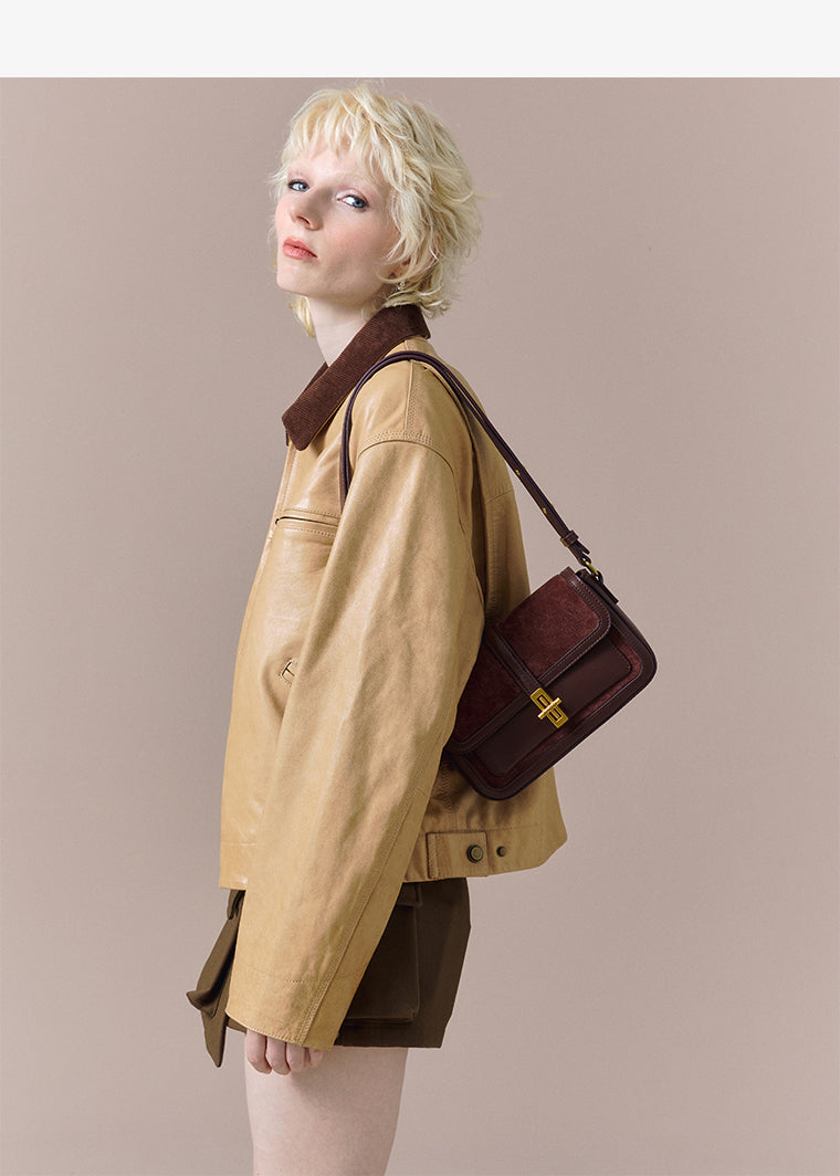 JACD Suede Leather Mini Box Bag – Vintage Yadan Style Crossbody & Shoulder Bag for Women