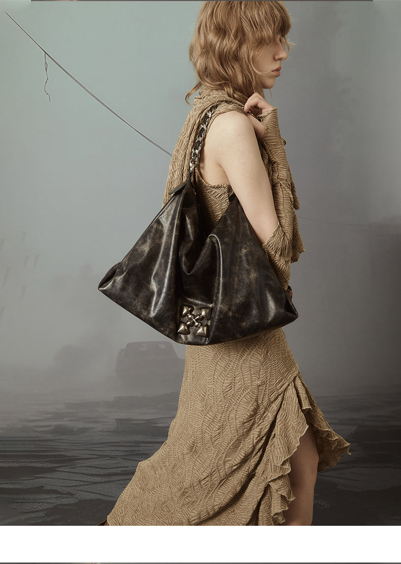 JACD Snowflake Black Tote Bag - Spacious & Relaxed Commuter Shoulder Bag for Women