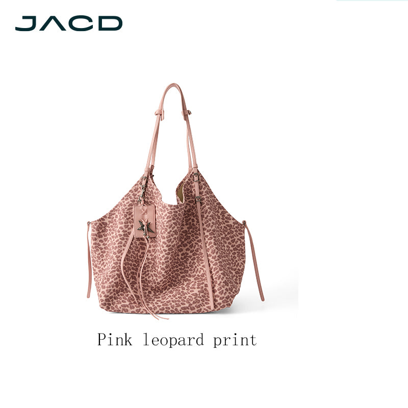 JACD Pink Panther Tote – Vibrant Leopard Print & Roomy Design for Everyday Use